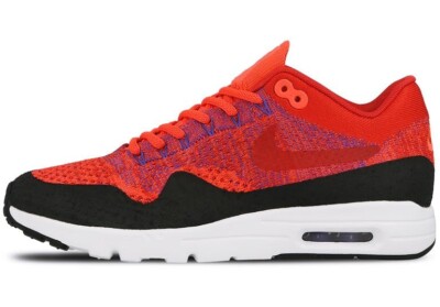 NIKE Damen Sneaker Air Max 1 Ultra Flyknit schwarz rot orange 37,5 859517 600