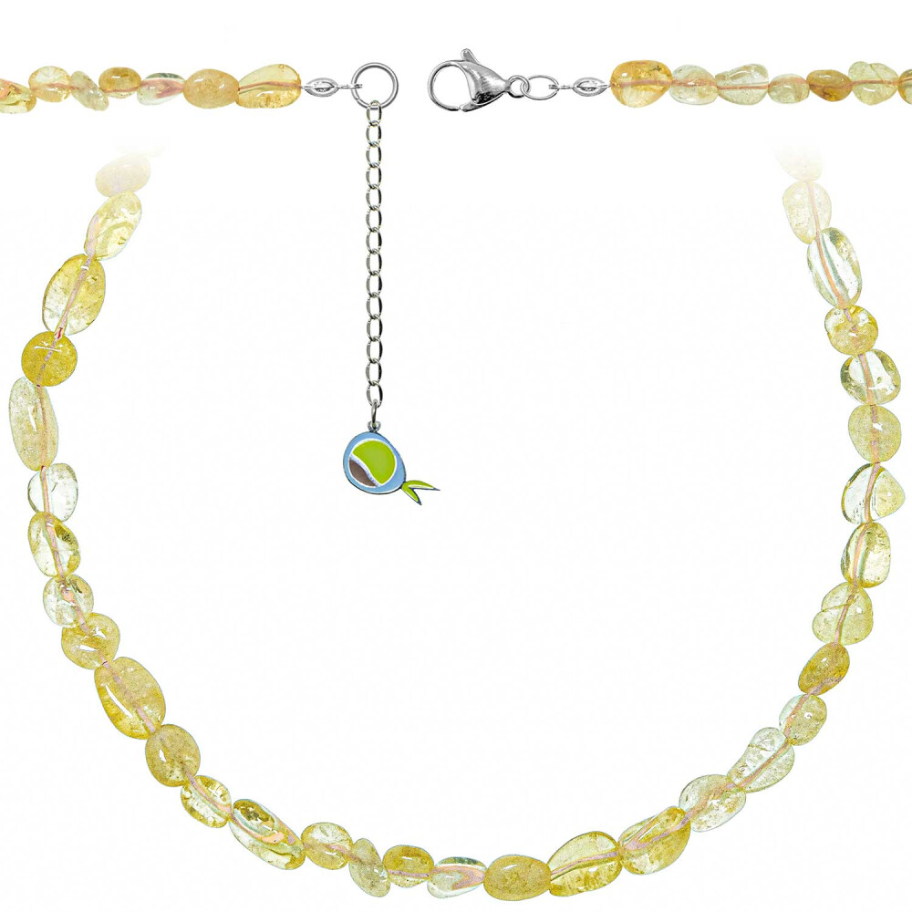 Collier en citrine véritable pierres roulées de 5 à 8 mm longueur 50 cm