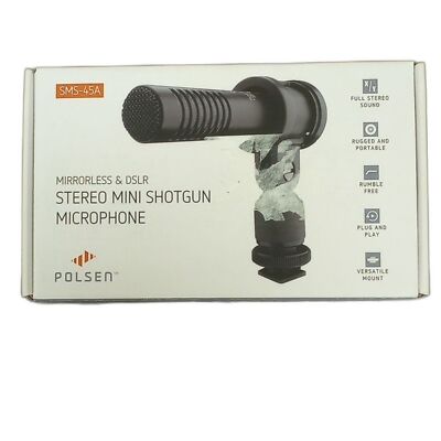 Polsen Mirrorless and DSLR Camera Stereo Mini Shotgun Microphone Photography