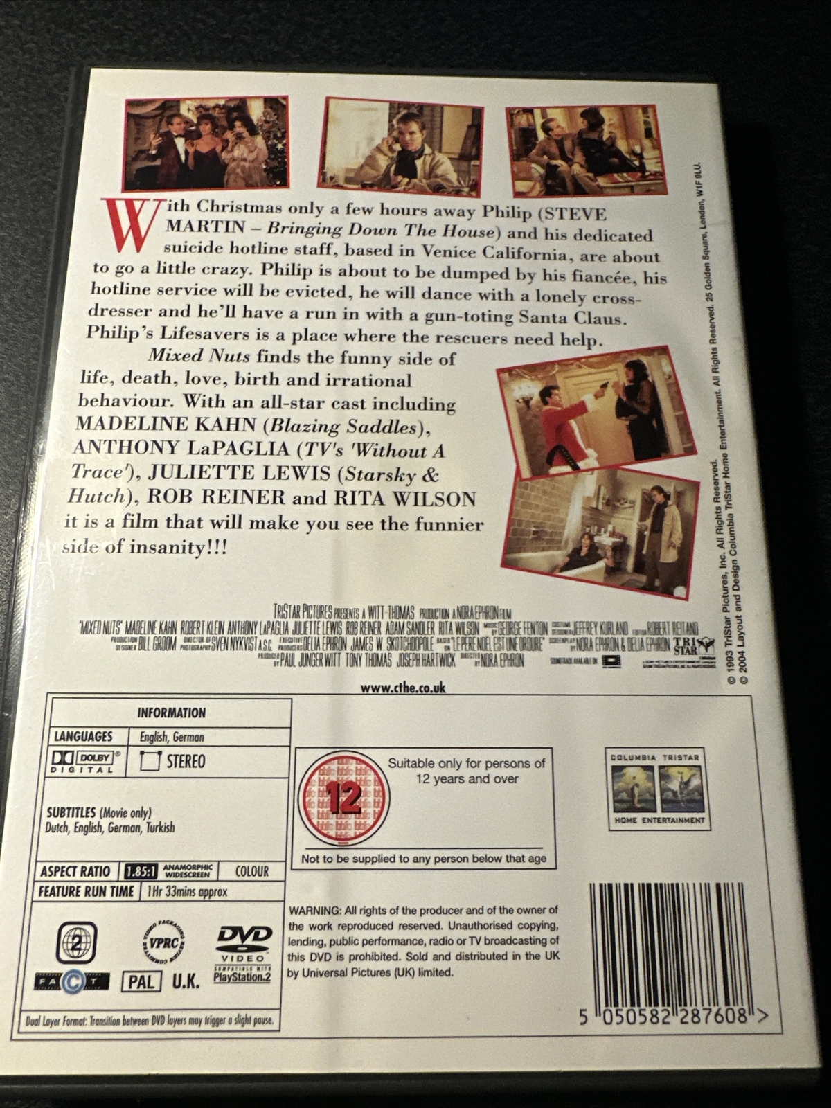 Mixed Nuts (DVD, 2004) Steve Martin, Madeline Kahn, Rita Wilson, Juliette Lewis 5050582287608 eBay