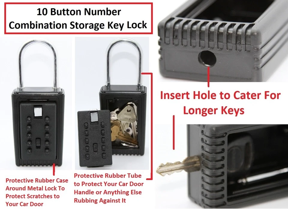 SURF LOCK BUTTON KEY SAFE BOX STORAGE PADLOCK COMBINATION MTB CYCLING RUNNING CY - image 4 of 4