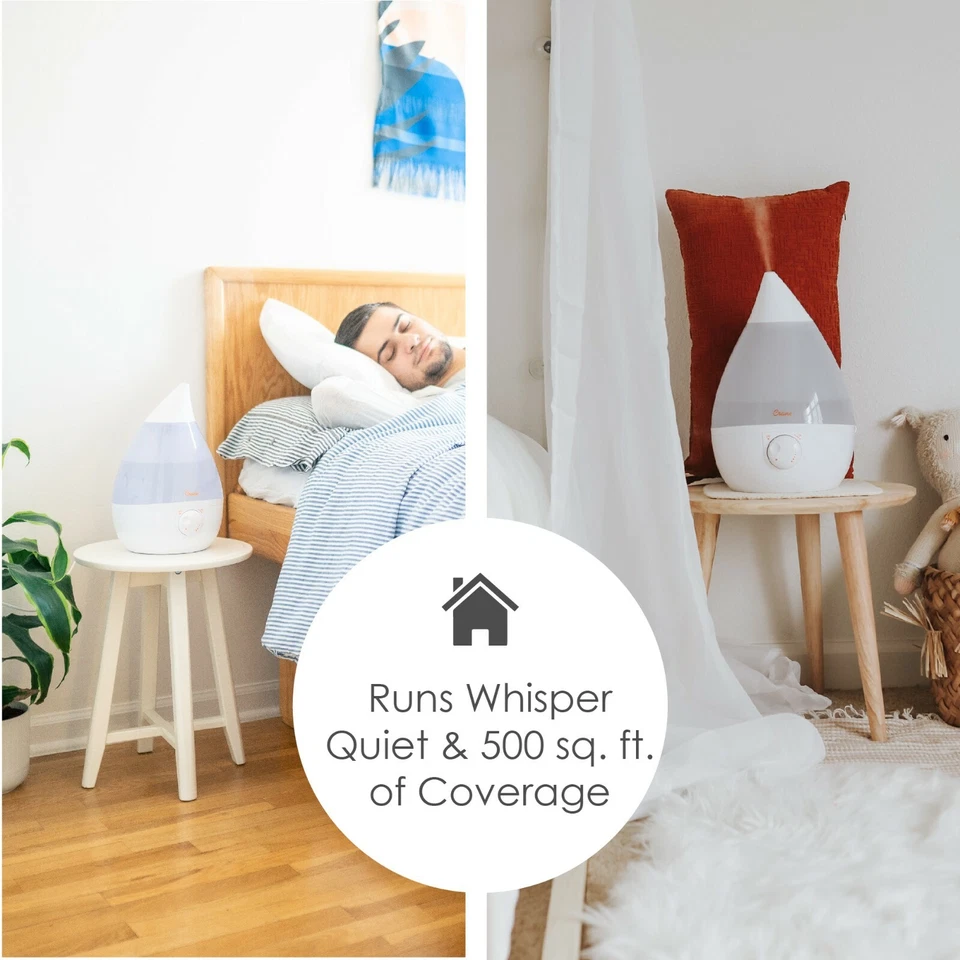 Humidificadores de caída de grúa humidificador ultrasónico de niebla fría sin filtro 1 galón blanco Foto 4 de 4