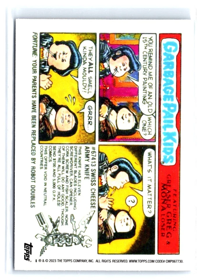 GPK Garbage Pail Kids Card 2023 Chrome Series 6 CS6 JAN Hand #235b Base B - Image 2 of 4