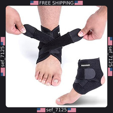 Bodyprox Adjustable Ankle Support Brace - Breathable Neoprene Sleeve 1 Pack 