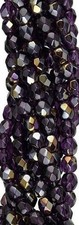 4mm Twilight Tanzanite Czech Firepolish Faceted Glass Beads 50