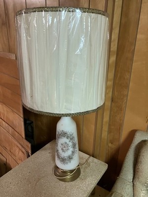 Vintage Milk Glass Electric Table Lamp