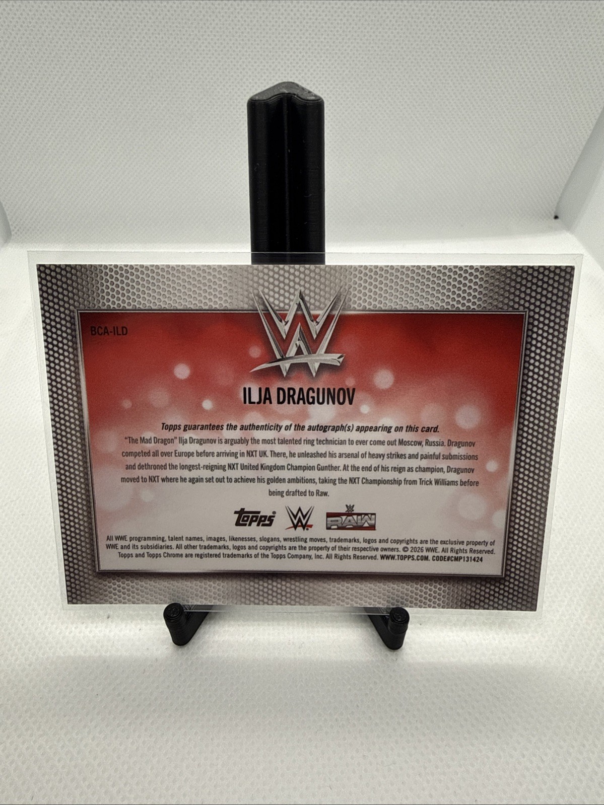 2026 Wwe Topps Chrome Ilja Dragunov Base On Card Auto view 2