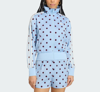 Adidas Women Originals Satin Polka Dot Track Top Clear Sky Asian