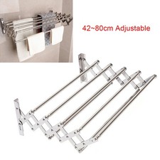 Wall Mounted Clothes Drying Rack Shelf Folding Dryer Hanger For Laundry Room
