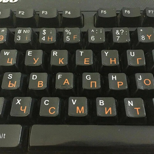 2Pack Russian Standard Keyboard Layout Sticker White Letters - Photo 9/12