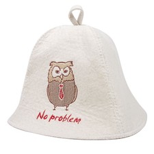 No problem Owl Sauna Hat Banya Hat 100% Wool Spa Hat Шапка для Бани Шерсть