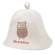 No problem Owl Sauna Hat Banya Hat 100% Wool Spa Hat Шапка для Бани Шерсть