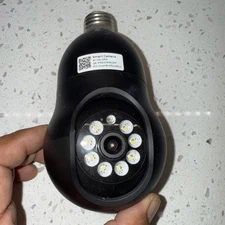 LaView 4MP Bulb Security Camera 2.4GHz, 360° 2K, Motion, Alarm LV-PWL2-W - Black