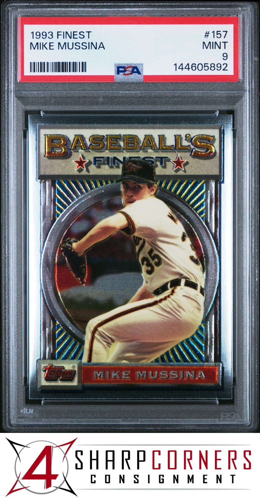 1993 FINEST #157 MIKE MUSSINA ORIOLES HOF PSA 9