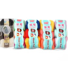 5packs dyed colors Wool roving felt Needle Felting Spinning Material 12345 New
