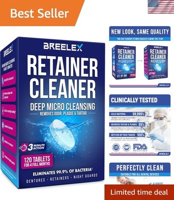 Effervescent Denture Cleaner Tablets - 120 Count for Long-Lasting Dental Hygiene