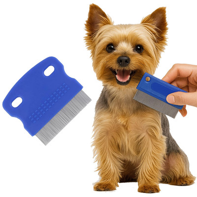 Tear Stain & Flea Remover Comb Set for Dogs & Cats   Stainless Steel Eye Groomin