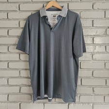 Hickey Freeman Golf Mens XL Blue Geometric Print Performance Polo Shirt Stretch