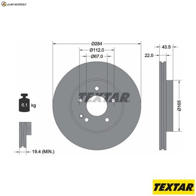 2x BREMSSCHEIBE 92059405 FÜR MERCEDES-BENZ C-CLASS/T-Model M111.952/945 2.0L