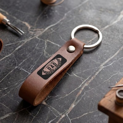 Genuine Leather Keychain World's Best Dad Engraved Father's Day Gift Keyring