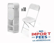 10 Pieces Commercial Plastic Folding Chairs Stackable Picnic Party Dining Seats