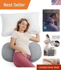 Portable Pregnancy Pillow   W Shaped Maternity Support for Side Sleepers, Adj...