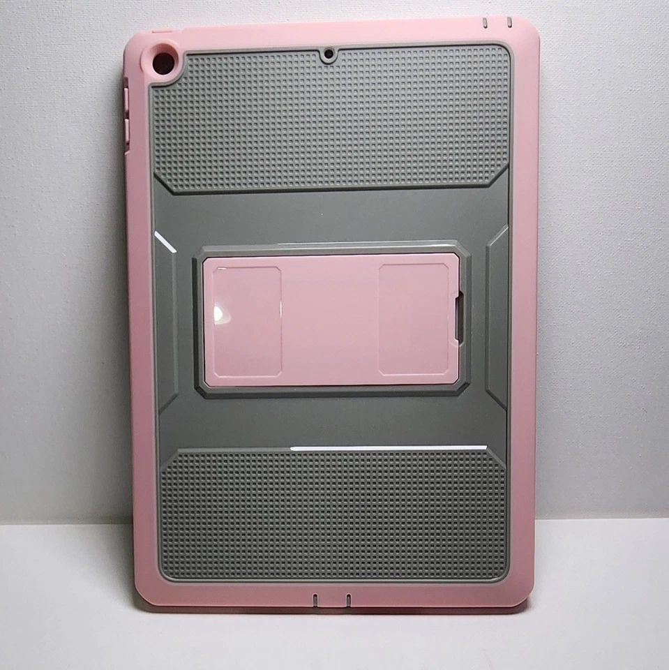 Capa iPad 10,2 polegadas rosa e cinza com suporte e protetor de tela - Imagem 2 de 3
