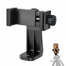 Phone Tripod Mount Adapter/Universal Cell Holder, Fits Any Black