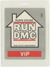 Run-DMC 1988 Tougher Than Leather tour VIP Band Guest Laminated Backstage Pass