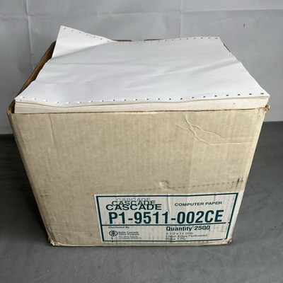 Continuous Fan-Fold Dot Matrix Tractor feed Printer Paper ~2500 Sheets 9.5''×11''