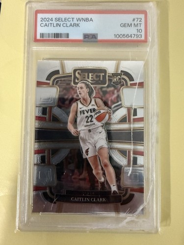 2024 Panini Select WNBA #72 Caitlin Clark Fever RC PSA 10 GEM MINT- DAMAGED SLAB