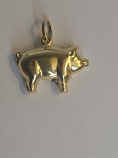 9ct Yellow Gold 16mm X 18mm Pig Pendant