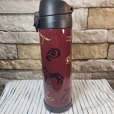 Harry Potter POTTERY BARN Water Bottle STAINLESS 17.6 oz Burgundy Gold Hogwarts 