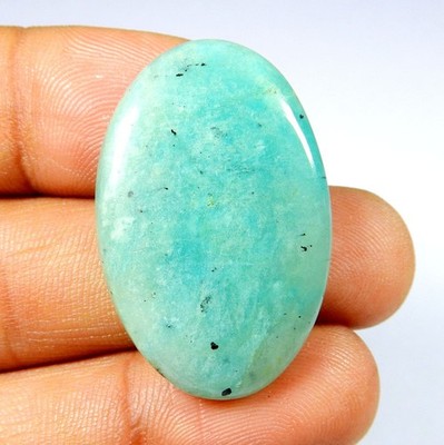 Natural Green Amazonite Polished Cabochon Gemstone Oval Shape Loose 36 Ct AM-122