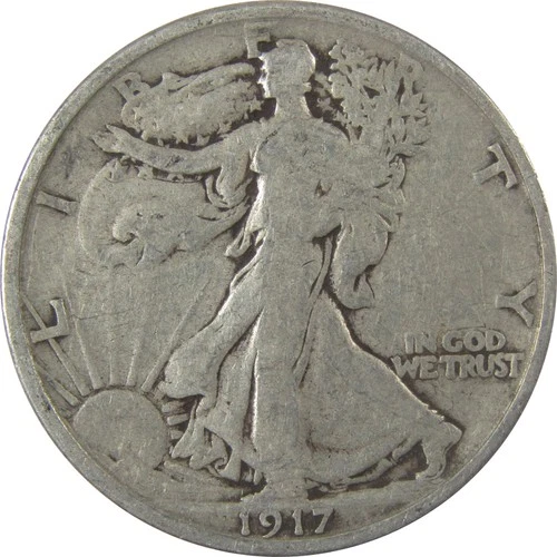 1917 Liberty Walking Silver Half Dollar VG Very Good SKU:I24161