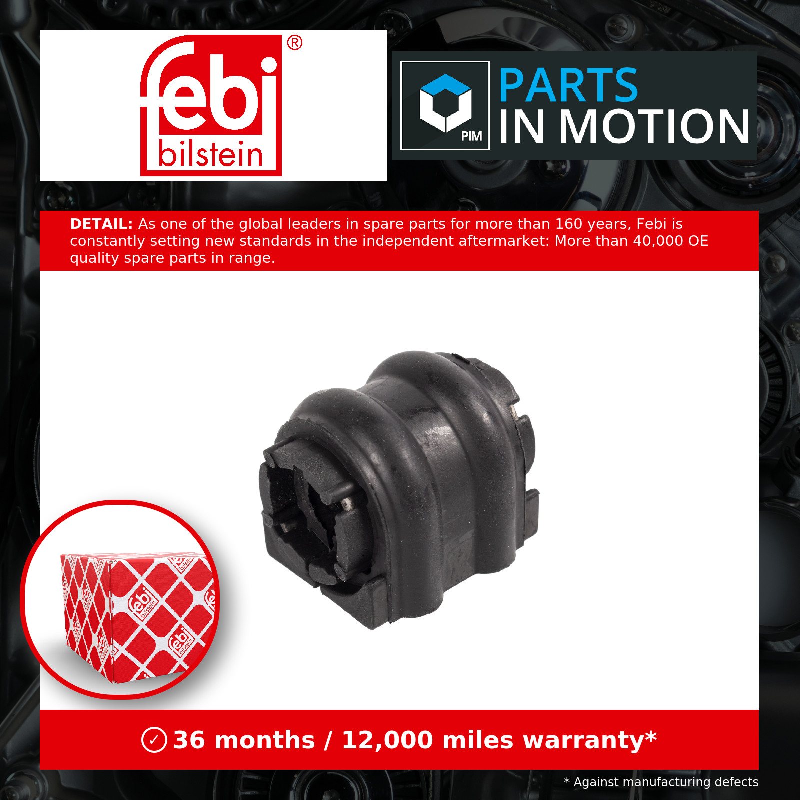 Anti Roll Bar Bush Rear Left or Right 170844 Febi Suspension 555133N100 Quality