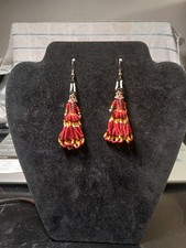Handmade First Nation Woman Earrings With Whi...
