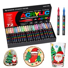 Acrylic Paint Markers Brush Tip, 72 Colors Water-Based Paint Pens, Smooth Ink...