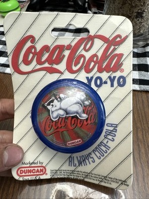 VTG 1997 Duncan Blue Always Cool Coca-Cola Yo-Yo Baseball Polar Bear NEW NOS
