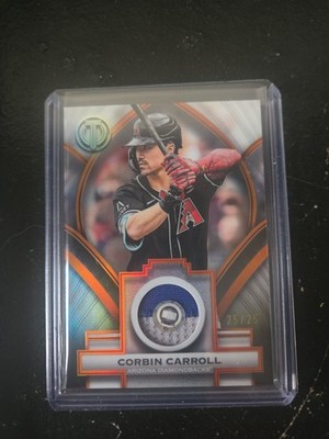 CORBIN CARROLL 2026 TOPPS TRIBUTE STAMP OF APPROVAL Orange PATCH 25/25 #SOA-CC