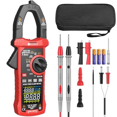 Clamp Meter 9999 Counts 1000A Amp Clamp 9999Counts,1000A AC/DC Current Red