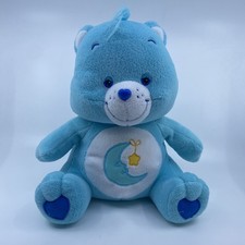 Care Bears Bedtime Bear Plush 13" Blue Stuffed Animal 2002 Moon Star Wish Tag