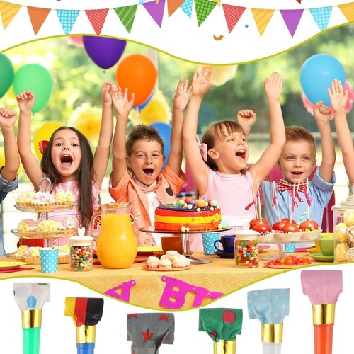 Party Blower 25 PCS Noisemakers Blow Horns Whistles Multicolor Birthday Blowouts - Picture 5 of 5
