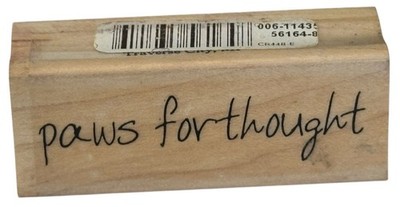 Custers Last Stamp Rubber Stamp Paws For Thought Animal Pet Pause Pun Words
