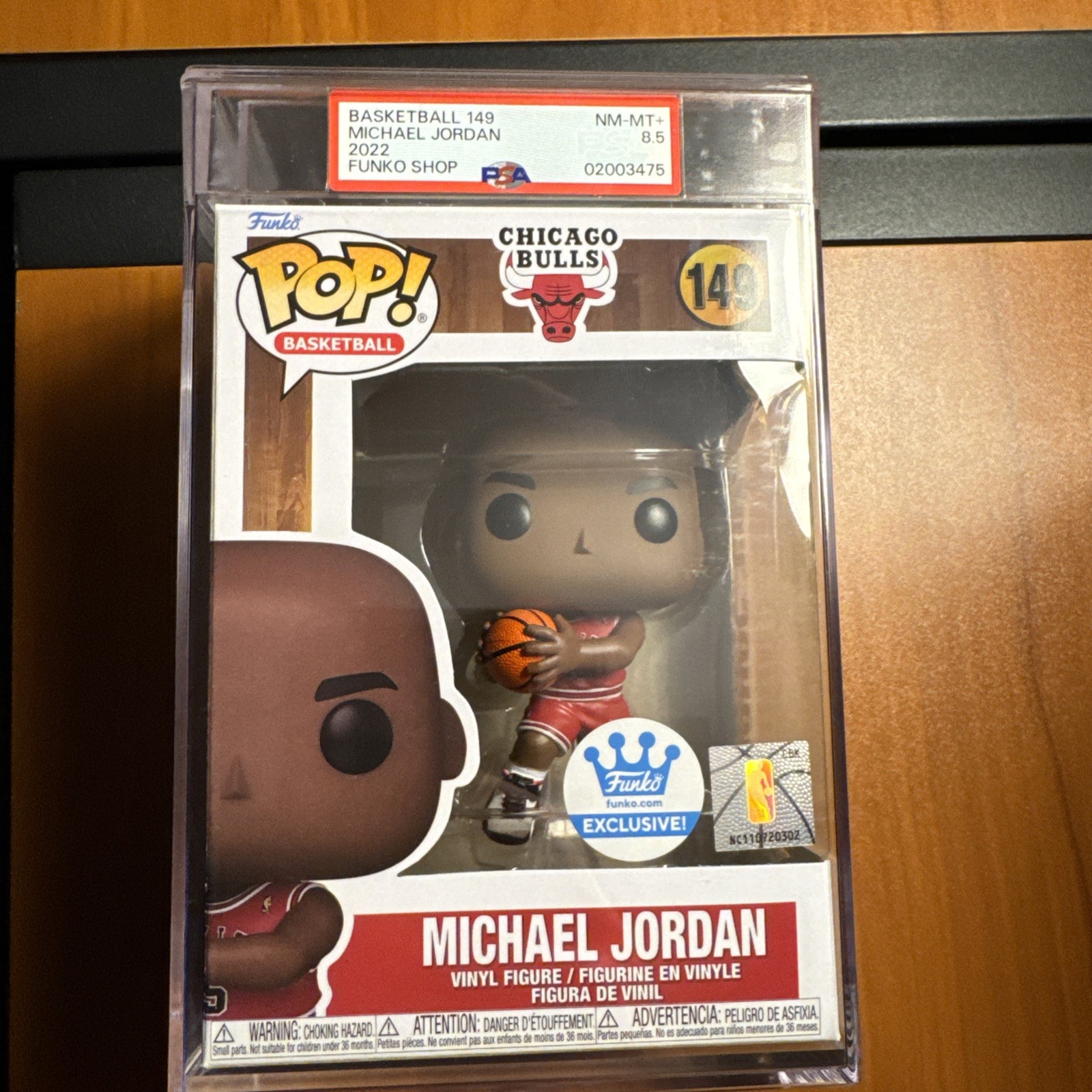 Funko Pop! Graded PSA 8.5 Chicago Bulls Michael Jordan 149 Funko Shop Exclusive