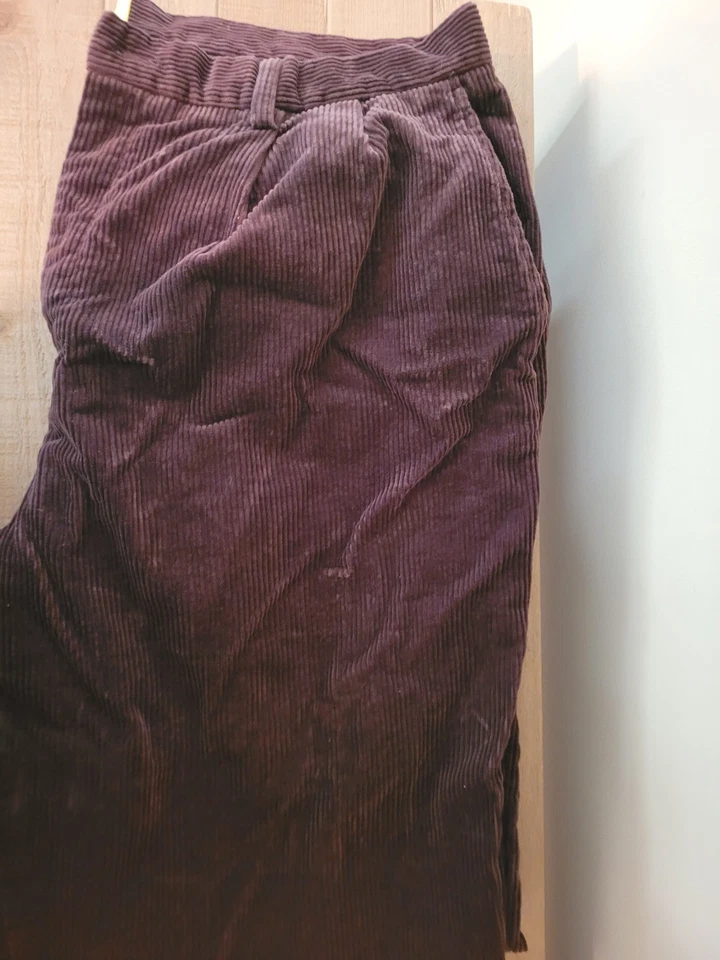 Calça masculina de veludo marrom escuro cabeça de pato parte inferior algemada 40/30 - Imagem 3 de 4