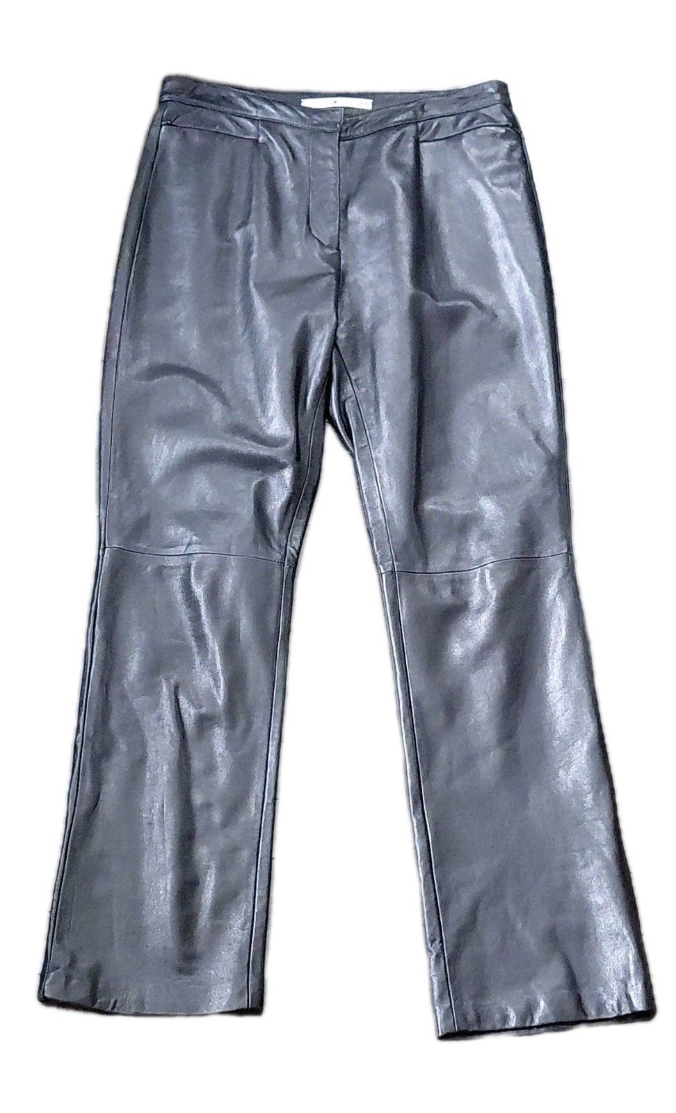 Vintage Tommy Hilfiger Black Leather Pants 2000s Y2K Moto Rock n Roll Edgy Dark