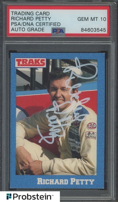 Richard Petty NASCAR HOF Signed Autograph 1991 Traks Card # 1 PSA 10 AUTO