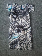 Ladies LIPSY Short Cap Sleeve Evening Silky Occasion Ruffle Party Dress Size 12