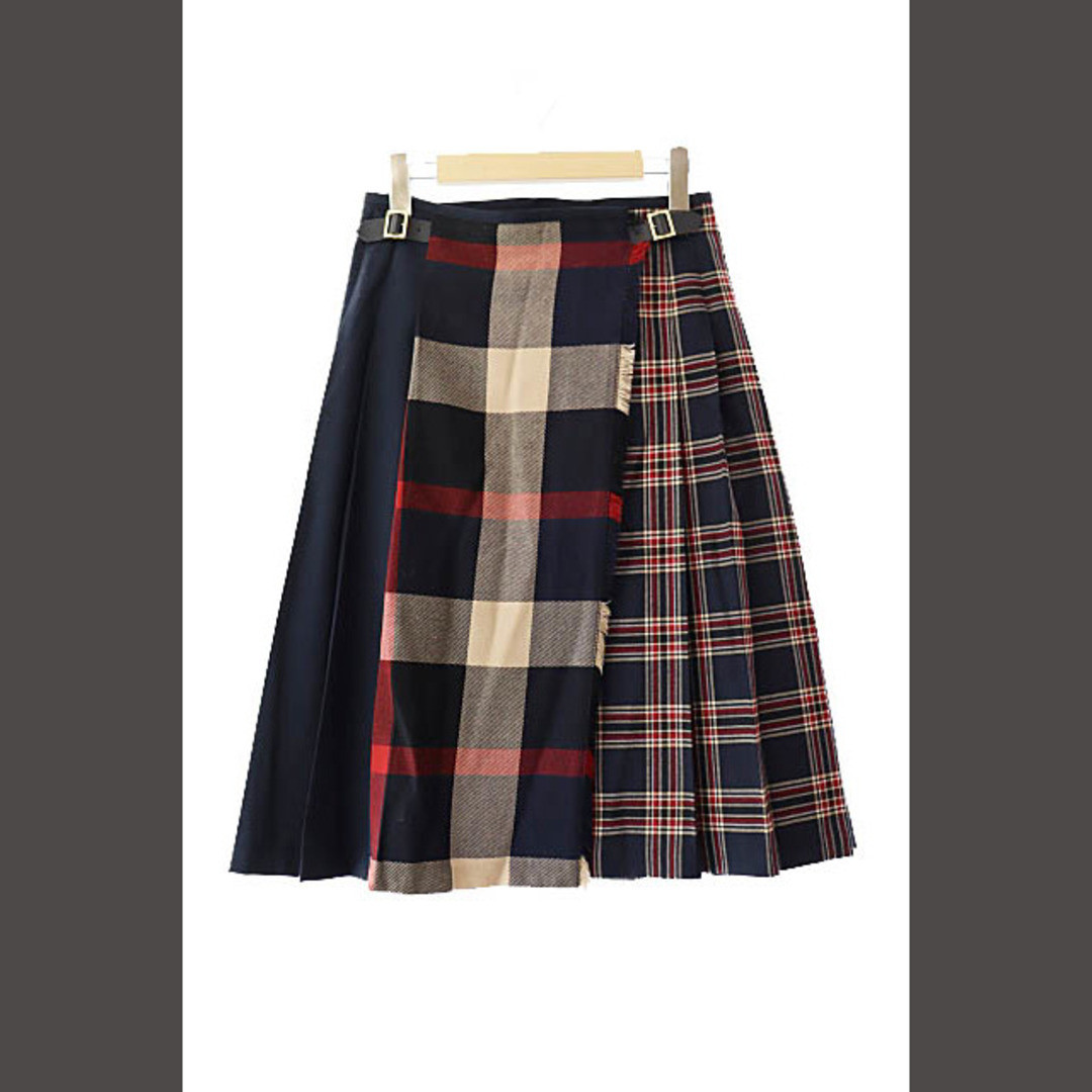 BLUE LABEL CRESTBRIDGE WITH BELT CHECK PLEATED LONG SKIRT BLUE LABEL CRESTBRIDGE WITH BELT CHECK PLEATED LONG SKIRT